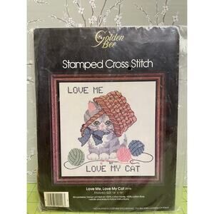 Something Special Love Me Love My Cat Cross Stitch Kit #50413 Golden Bee